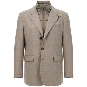 Boggi Milano - Wollen Jas - Beige - Heren - Met Verwijderbaar Gilet