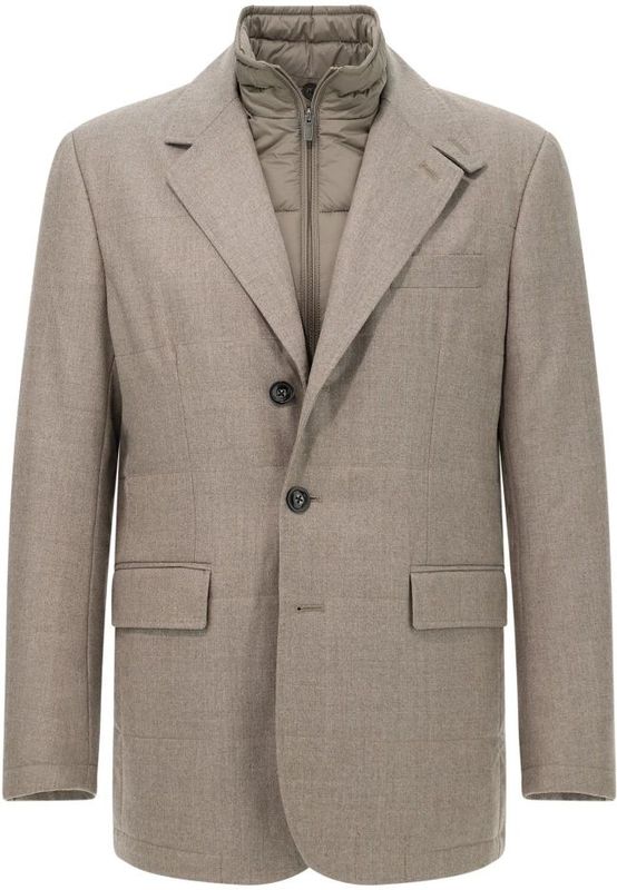 Boggi Milano - Wollen Jas - Beige - Heren - Met Verwijderbaar Gilet