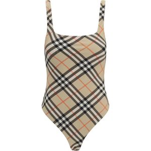 Burberry - Eenduikelbadpak - Beige - Vintage Check - Elastische Stof