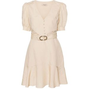Twinset, Dames, Jurken, Beige, Maat: XS Linnen,