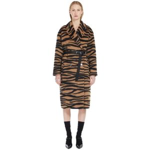 Max Mara Studio, Dames, Mantels, Bruin, Maat: XS Wol,