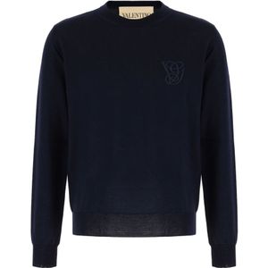Valentino Garavani, Heren, Sweatshirts & Hoodies, Blauw, Maat: M Katoen,