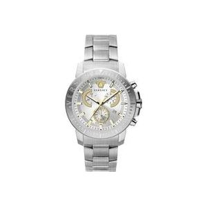 Versace Stalen Quartz Horloge, Zilveren Kast Band , Gray , Heren , Maat: ONE Size