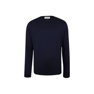 Lanvin Navy Blauwe Merino Wol Trui , Blue , Heren , Maat: L