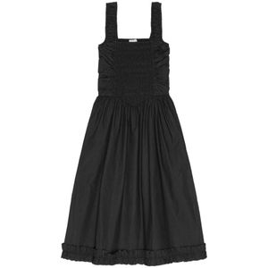 Ganni, Dames, Jurken, Zwart, Maat: L Katoen,