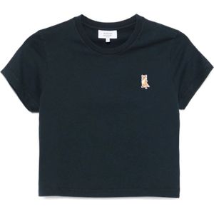 Maison Kitsuné, Dames, Tops, Blauw, Maat: M Zijde,