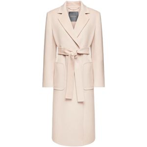 Elena Mirò, Dames, Mantels, Beige, Maat: XL Wol,