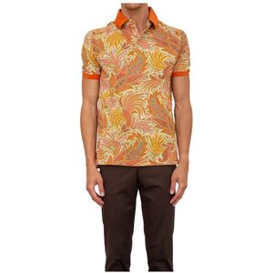 Etro, Heren, Tops, Oranje, Maat: M Katoen,
