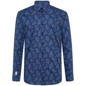 Billionaire, Heren, Overhemden, Blauw, Maat: S Katoen,