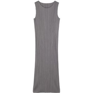 Issey Miyake, Dames, Jurken, Grijs, Maat: XL Poliester,