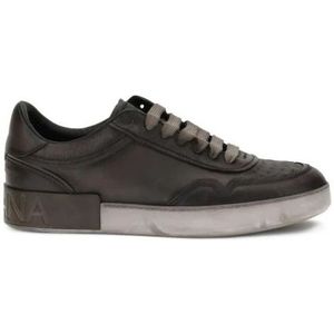 Dolce & Gabbana - Portofino Leren Low-Top Sneakers - Bruin - Heren