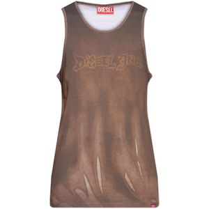 Diesel, Heren, Tops, Bruin, Maat: L Katoen,