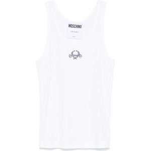 Moschino, Heren, Tops, Wit, Maat: L