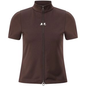 Courrèges, Dames, Sweatshirts & Hoodies, Bruin, Maat: XS