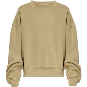 Palm Angels, Heren, Sweatshirts & Hoodies, Groen, Maat: L Katoen,