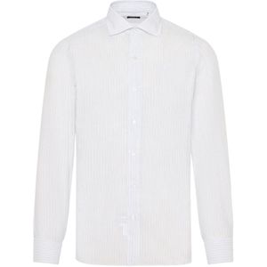 Finamore, Heren, Overhemden, Blauw, Maat: 4XL Katoen,