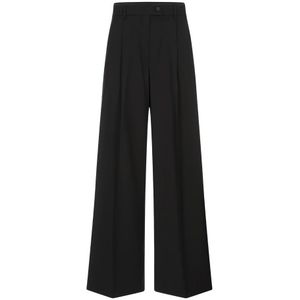 Sportmax, Dames, Broeken, Zwart, Maat: 3XS Wol,