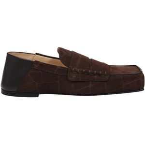 Jacquemus Donkerbruine Vierkante Loafers , Brown , Dames , Maat: 38 EU