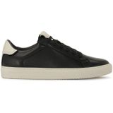 Kazar - Zwarte Sneakers - Leer - Heren - Met Contrasterende Zool