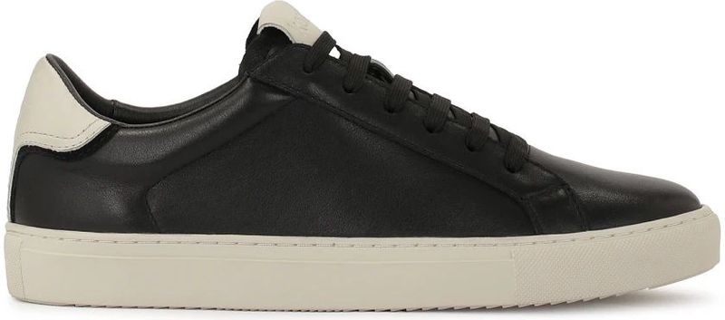 Kazar - Zwarte Sneakers - Leer - Heren - Met Contrasterende Zool
