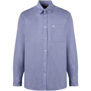 Gucci, Heren, Overhemden, Blauw, Maat: M Katoen,