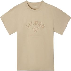 Silbon, Heren, Tops, Beige, Maat: S Katoen,