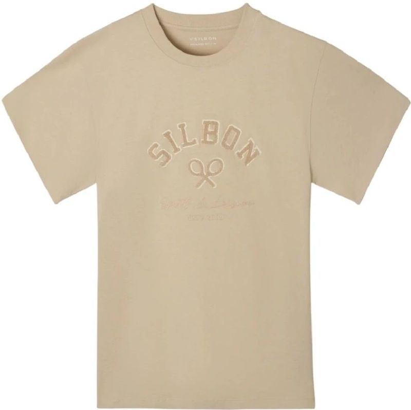 Silbon, Heren, Tops, Beige, Maat: S Katoen,