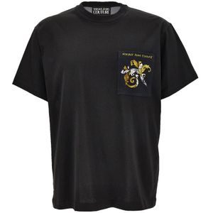 Versace Jeans Couture, Heren, Tops, Zwart, Maat: 2XL