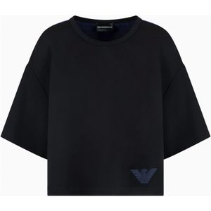 Emporio Armani, Dames, Tops, Zwart, Maat: L Zijde,