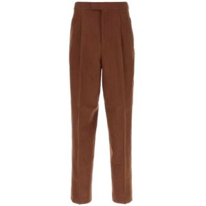 Zegna, Heren, Broeken, Rood, Maat: L Linnen,