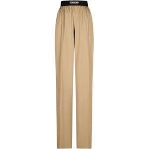 Tom Ford, Dames, Broeken, Beige, Maat: L Zijde,