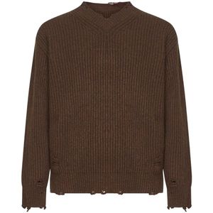 MM6 Maison Margiela, Heren, Truien, Bruin, Maat: S Wol,