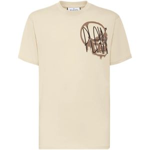 Philipp Plein, Heren, Tops, Beige, Maat: L Katoen,