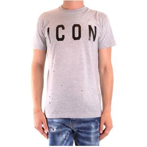 Dsquared2, Heren, Tops, Grijs, Maat: M Katoen,