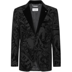 Philipp Plein, Heren, Jassen, Zwart, Maat: L Wol,
