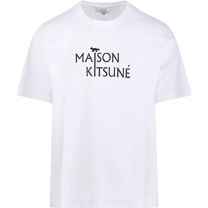 Maison Kitsuné, Heren, Tops, Wit, Maat: L