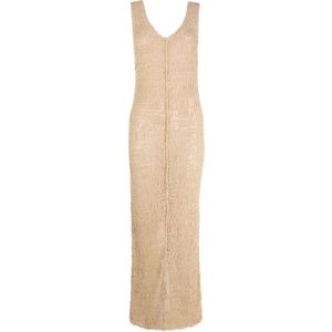 Cortana, Dames, Jurken, Beige, Maat: 2XS Katoen,