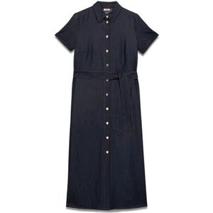 Oltre, Dames, Jurken, Blauw, Maat: 3XL Denim,
