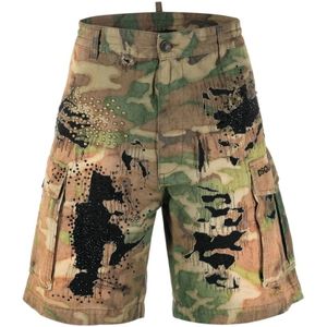 Dsquared2, Heren, Korte broeken, Veelkleurig, Maat: XL Denim,