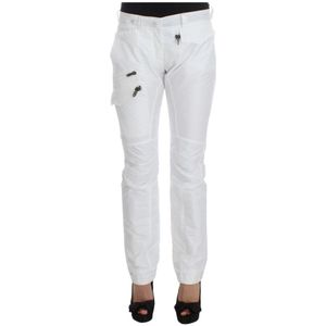 Ermanno Scervino, Dames, Broeken, Wit, Maat: S Nylon,