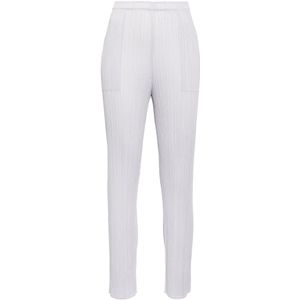 Issey Miyake, Dames, Broeken, Grijs, Maat: L Poliester,