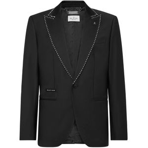 Philipp Plein, Heren, Jassen, Zwart, Maat: 2XL Wol,