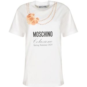 Moschino, Dames, Tops, Wit, Maat: 2XS Katoen,