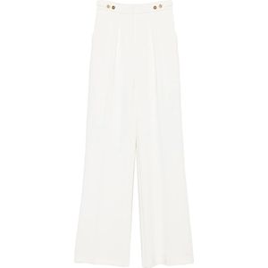 Elisabetta Franchi, Dames, Broeken, Wit, Maat: S Spandex,