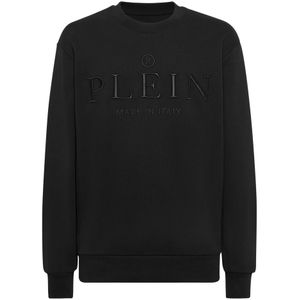 Philipp Plein, Heren, Sweatshirts & Hoodies, Zwart, Maat: S Katoen,
