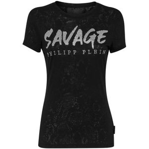 Philipp Plein, Dames, Tops, Zwart, Maat: XS Katoen,