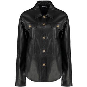 Tom Ford, Dames, Jassen, Zwart, Maat: S Leer,