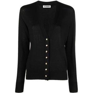 Jil Sander, Dames, Truien, Zwart, Maat: S Zijde,