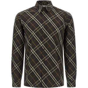 Burberry, Heren, Overhemden, Bruin, Maat: L