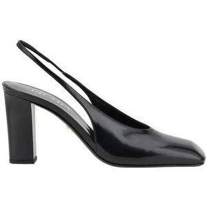 Prada, Dames, Schoenen, Zwart, Maat: 37 1/2 EU Leer,